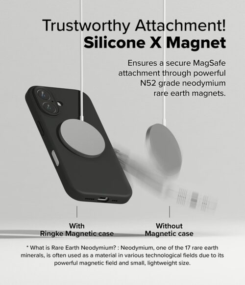 Ringke รุ่น Silicone Magnetic - เคส iPhone 16 Plus - สี Black - Image 4