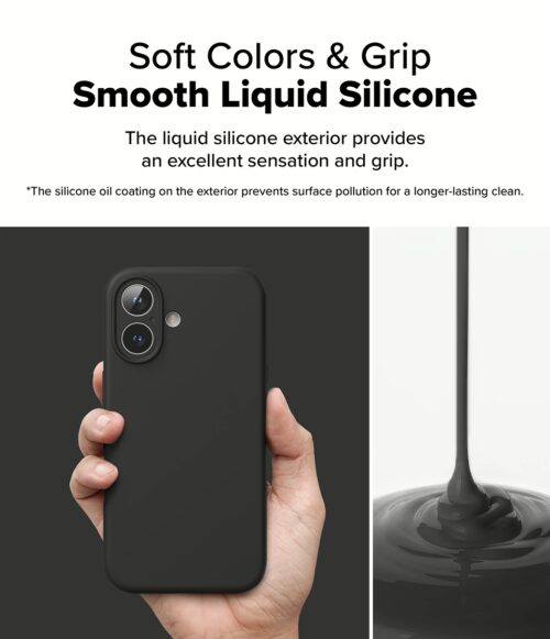 Ringke รุ่น Silicone Magnetic - เคส iPhone 16 Plus - สี Black - Image 5