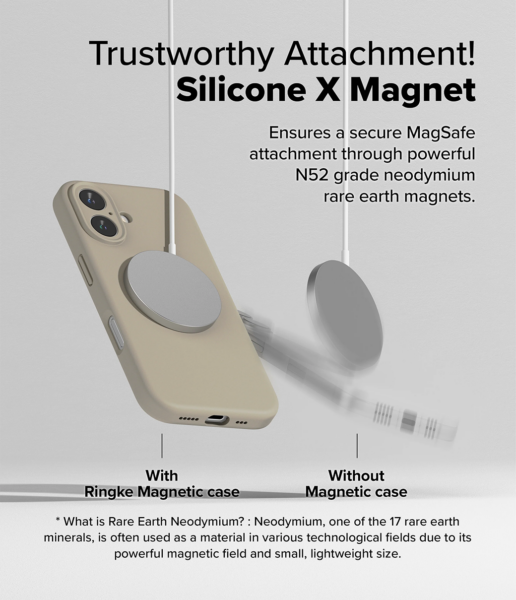 Ringke รุ่น Silicone Magnetic - เคส iPhone 16 Plus - สี Stone