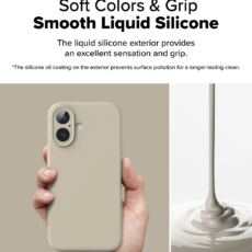 Ringke รุ่น Silicone Magnetic - เคส iPhone 16 Plus - สี Stone - Image 5