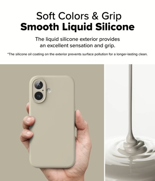 Ringke รุ่น Silicone Magnetic - เคส iPhone 16 Plus - สี Stone - Image 5