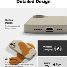 Ringke รุ่น Silicone Magnetic - เคส iPhone 16 Plus - สี Stone - Image 8