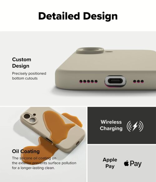 Ringke รุ่น Silicone Magnetic - เคส iPhone 16 Plus - สี Stone - Image 8