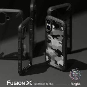 Ringke รุ่น Fusion X Design - เคส iPhone 16 - สี Camo Black 11 Ringke รุ่น Fusion X Design - เคส iPhone 16 - สี Camo Black