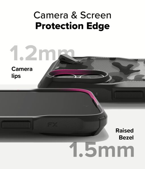 Ringke รุ่น Fusion X Design - เคส iPhone 16 - สี Camo Black - Image 4