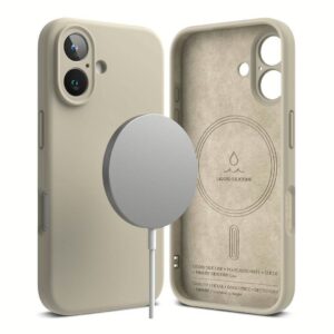 Ringke รุ่น Silicone Magnetic - เคส iPhone 16 - สี Stone