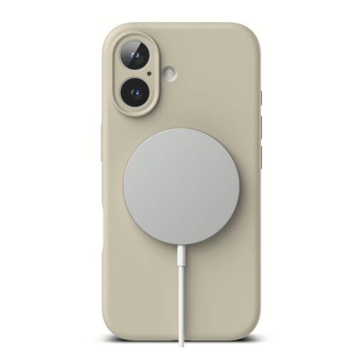Ringke รุ่น Silicone Magnetic - เคส iPhone 16 - สี Stone - Image 4