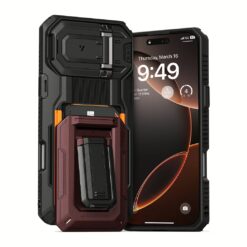 VRS รุ่น D-Wallet Origin - เคส iPhone 16 Pro Max - สี Metallic Red