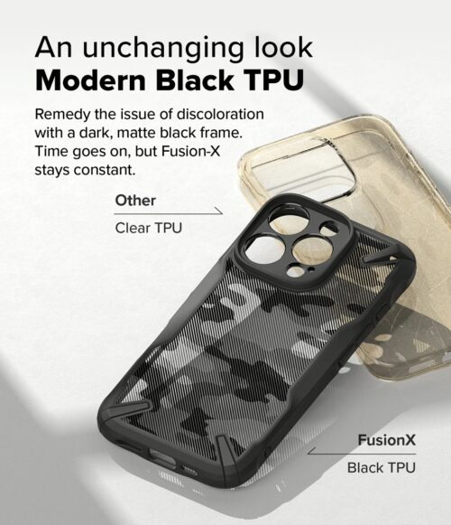 Ringke รุ่น Fusion X Design - เคส iPhone 16 Pro Max - สี Camo Black - Image 4