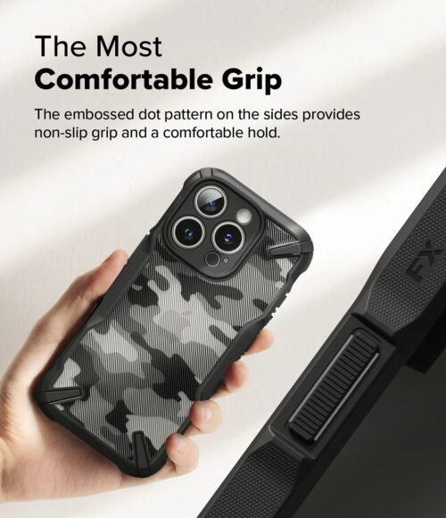 Ringke รุ่น Fusion X Design - เคส iPhone 16 Pro Max - สี Camo Black - Image 5