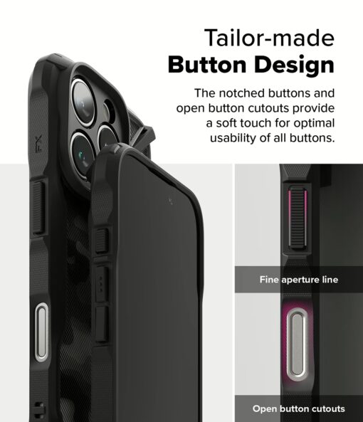 Ringke รุ่น Fusion X Design - เคส iPhone 16 Pro Max - สี Camo Black - Image 9