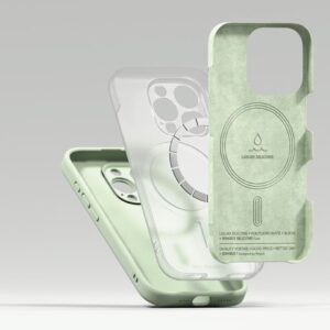 Ringke รุ่น Silicone Magnetic - เคส iPhone 16 Pro Max - สี Soft Mint 12 Ringke รุ่น Silicone Magnetic - เคส iPhone 16 Pro Max - สี Soft Mint