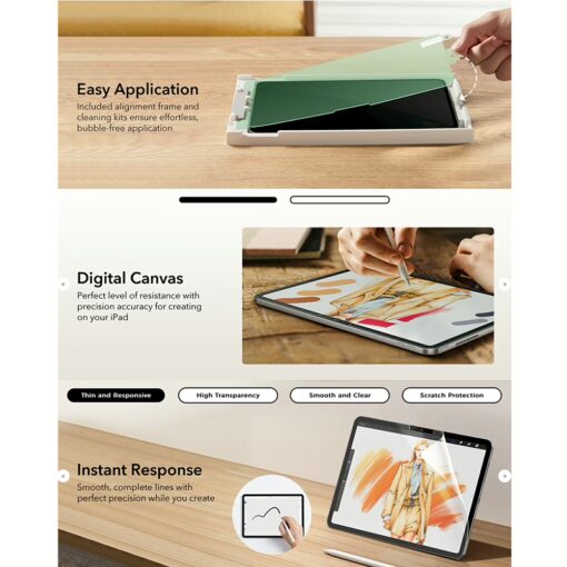 ESR รุ่น Paper-Feel Screen Protector - ฟิล์มหน้าจอ iPad Air 13" (2025/2024) - Image 3