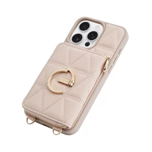 Custype รุ่น ZipPouch E-Stand Wallet Phone Case - เคส iPhone 16 Pro - สี Triangle Pink