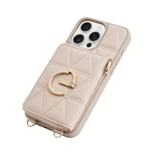Custype รุ่น ZipPouch E-Stand Wallet Phone Case - เคส iPhone 16 Pro Max - สี Triangle Pink - Image 3