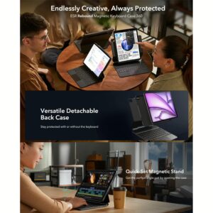 ESR รุ่น Rebound Magnetic Keyboard Case 360 - เคส iPad Pro 11" (5th/2024) - คีย์บอร์ด US English - สี White