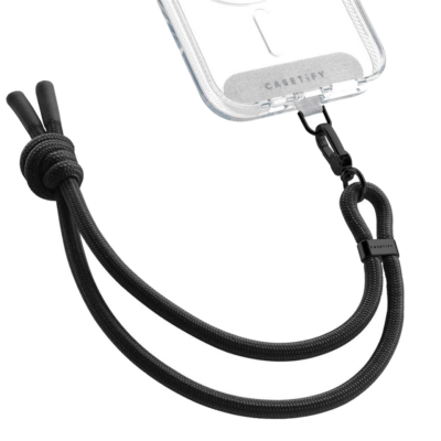 Casetify รุ่น Rope Wrist Strap with Card - สายคล้องข้อมือ - สี Black