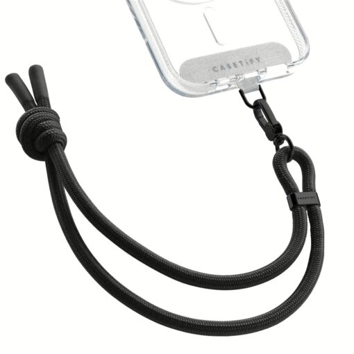 Casetify รุ่น Rope Wrist Strap with Card - สายคล้องข้อมือ - สี Black