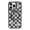 Custype รุ่น Magnetic Wireless Charging Phone Case with Printing - เคส iPhone 16 Pro - สี Checkboard Black/White