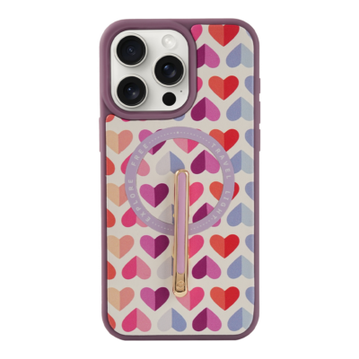 Custype รุ่น Magnetic Wireless Charging Phone Case with Single Pole stand - เคส iPhone 16 Pro - สี Heart Purple