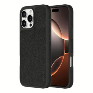 Incase รุ่น Icon Case for Magsafe - เคส iPhone 16 Pro - สี Obsidian Pebbled Plant Leather