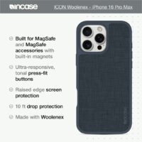Incase รุ่น Icon Case for Magsafe - เคส iPhone 16 Pro Max - สี Navy Woolenex