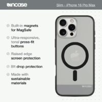 Incase รุ่น Slim Case for Magsafe - เคส iPhone 16 Pro Max - สี Black