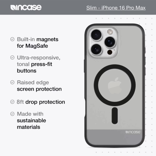 Incase รุ่น Slim Case for Magsafe - เคส iPhone 16 Pro Max - สี Black