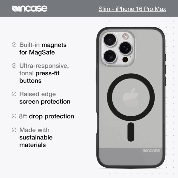 Incase รุ่น Slim Case for Magsafe - เคส iPhone 16 Pro Max - สี Black