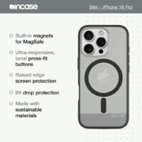 Incase รุ่น Slim Case for Magsafe - เคส iPhone 16 Pro - สี Black