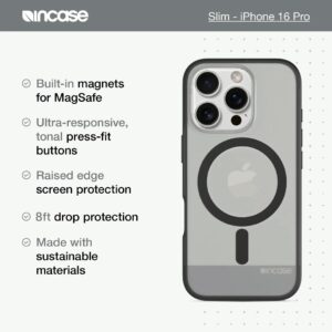 Incase รุ่น Slim Case for Magsafe - เคส iPhone 16 Pro - สี Black