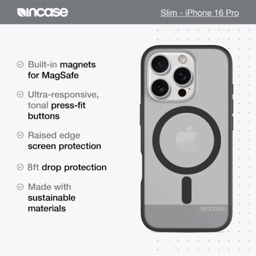 Incase รุ่น Slim Case for Magsafe - เคส iPhone 16 Pro - สี Black