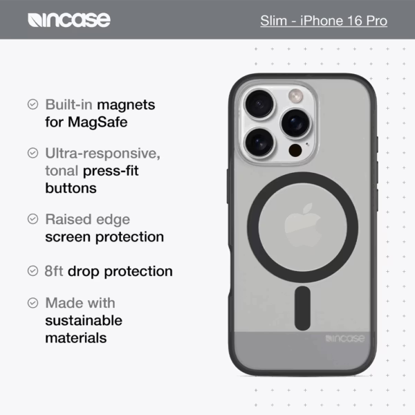 Incase รุ่น Slim Case for Magsafe - เคส iPhone 16 Pro - สี Black