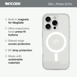 Incase รุ่น Slim Case for Magsafe - เคส iPhone 16 Pro - สี Clear