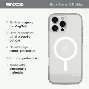 Incase รุ่น Slim Case for Magsafe - เคส iPhone 16 Pro Max - สี Clear