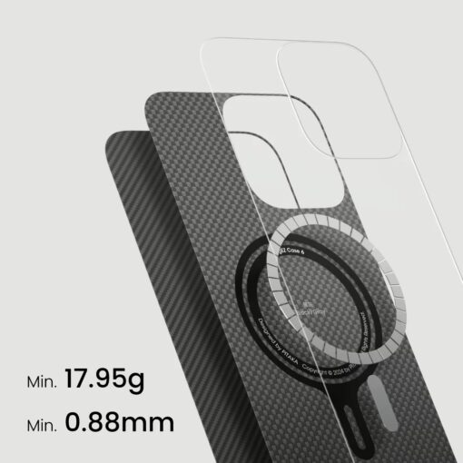 Pitaka รุ่น MagEZ Case 6 (600D) - เคส iPhone 16 Plus - สี Black/Grey Twill - Image 3