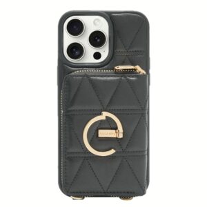 Custype รุ่น ZipPouch E-Stand Wallet Phone Case - เคส iPhone 16 Pro Max - สี Triangle Black