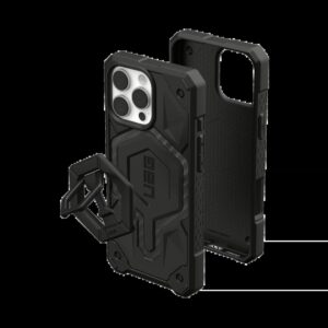 UAG รุ่น Monarch Pro Bundle - เคส iPhone 16 Pro Max - สี Carbon Fiber/Black Stand