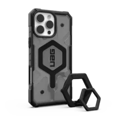 UAG รุ่น Pathfinder Clear Magsafe Bundle - เคส iPhone 16 Pro Max - สี Ash/Black Stand