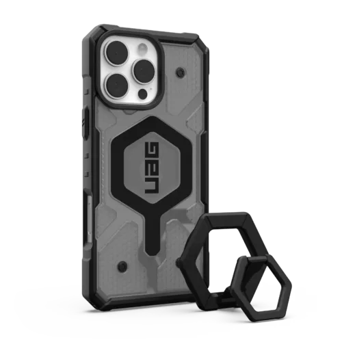 UAG รุ่น Pathfinder Clear Magsafe Bundle - เคส iPhone 16 Pro Max - สี Ash/Black Stand