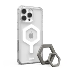 UAG รุ่น Plyo Magsafe Bundel - เคส iPhone 16 Pro Max - สี Ice White/Titanium Stand