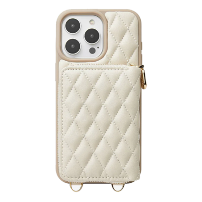 Custype รุ่น ZipPouch Classic Wallet Phone Case - เคส iPhone 16 Pro Max - สี Classic Argyle Beige