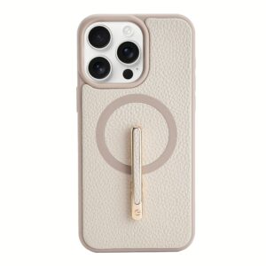 Custype รุ่น Magnetic Wireless Charging Phone Case with Single Pole stand - เคส iPhone 16 Pro Max - สี Beige