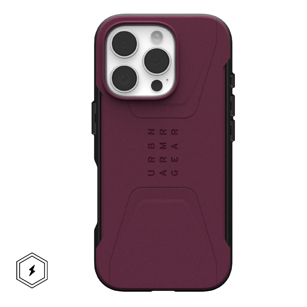 UAG รุ่น Civilian Magsafe - เคส iPhone 16 Pro Max - สี Bordeaux | Vgadz