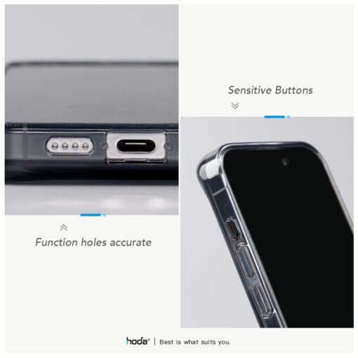 Hoda รุ่น Glass Case Crystal Pro with Magsafe - เคส iPhone 16 Pro Max - สี Clear Black - Image 3