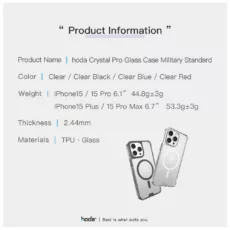 Hoda รุ่น Glass Case Crystal Pro with Magsafe - เคส iPhone 16 Pro Max - สี Clear