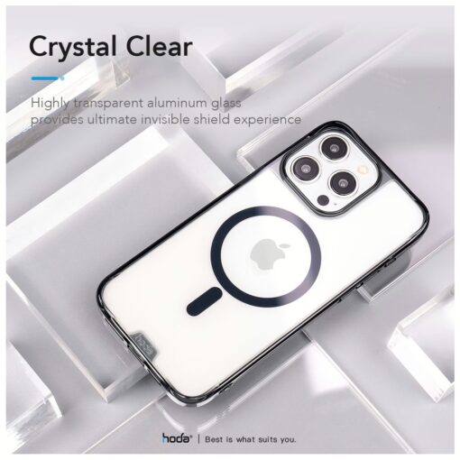 Hoda รุ่น Glass Case Crystal Pro with Magsafe - เคส iPhone 16 Pro Max - สี Clear Black - Image 2
