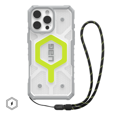 UAG รุ่น Pathfinder Clear Magsafe Bundle - เคส iPhone 16 Pro Max - สี Active Neon/Lanyard