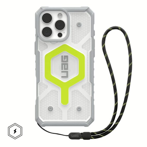 UAG รุ่น Pathfinder Clear Magsafe Bundle - เคส iPhone 16 Pro Max - สี Active Neon/Lanyard