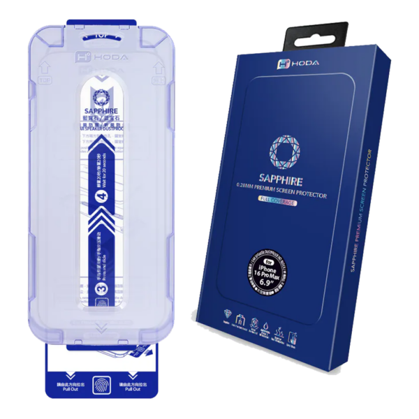 Hoda รุ่น Sapphire Screen Protector - ฟิล์มกระจก iPhone 16 Pro Max